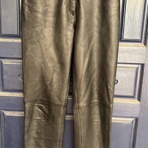 Leather Pant Black Lined Straight Lambskin euro 44=S  Dark Academia Biker Luxury